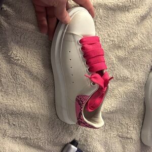 Alexander McQueen White and Pink Sneakers